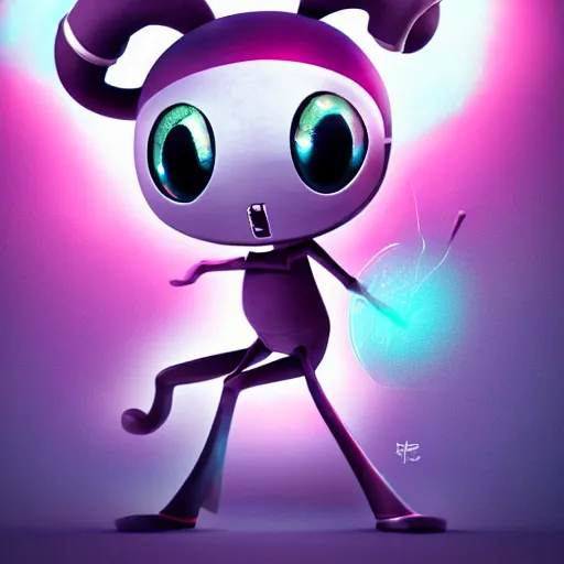 Prompt: 3d, chibi, video game character, cute, adorable, invader zim, James jean art style, figure, mewtwo style figure, smooth, octane render, dmt background, Pixar, big eyes, highly detailed