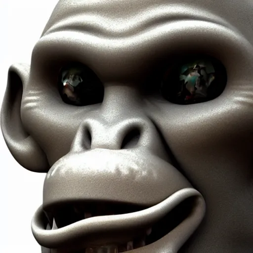 Prompt: vladimir putin is anthropomorphic monkey, 3 d render, by famous artist, horror