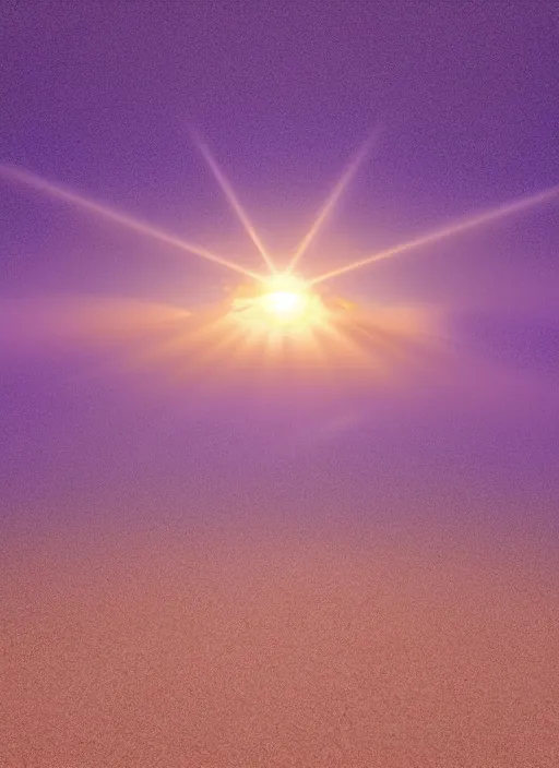 Image similar to rising sun white subtle dawn purple gold god rays clouds sand gold salt crystals sharp detail 3d render simple background graphic ultra simplified fai khadra gaika style