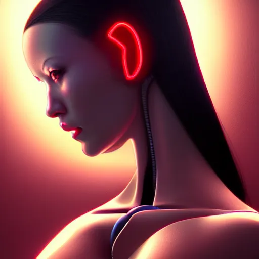 Prompt: an extremely detailed digital painting of a highly complex humanoid android woman with intricate exposed cybernetic modifications, art by ilya kuvshinov, trending on cgsociety, computer art, ilya kuvshinov, artstation hd, artstation hq, photo realistic, hyperrealism, soft light, cinematography photo, ray tracing, unreal engine 5, 8 k, medium shot