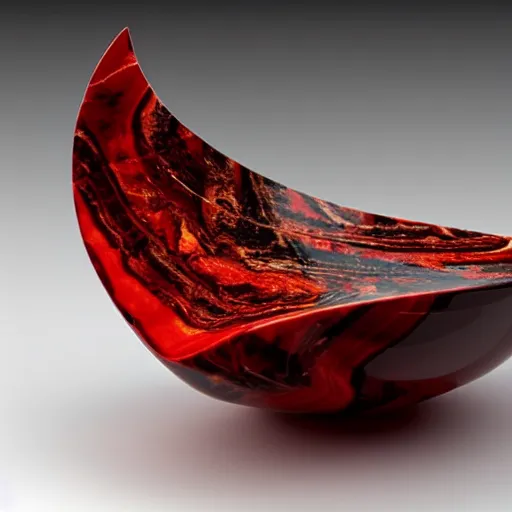 Image similar to a red shaded marble sculpture of leaf textured coffee cup by Zaha Hadid , 3d architecture, masterpiece