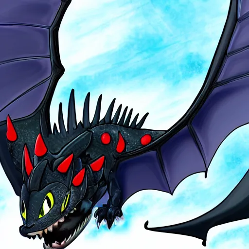 Image similar to lightning dragon toothless, httyd, digital art