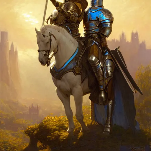 Image similar to attractive arthur pendragon and his favourite attractive male knight, they are in love, camelot, natural lighting, path traced, highly detailed, high quality, digital painting, by gaston bussiere and ross tran and j. c. leyendecker