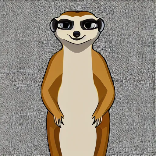 Image similar to smiling meerkat, vector illustration , trending on artstation