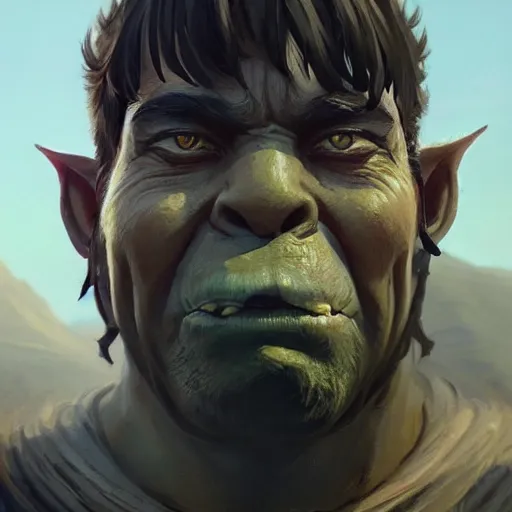 Image similar to ¾ profile, highly detailed portrait, orc in robe, in gta v stephen bliss unreal engine fantasy art by greg rutkowski loish rhads ferdinand knab ma