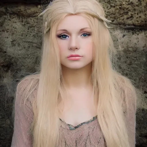 Prompt: a beautiful blonde elvish girl