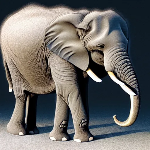 Prompt: shovel - toothed elephant