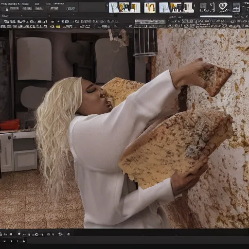 Image similar to house covered in melted cheese getting eaten by lizzo, 8 k, 4 k uhd, realistic, super detailed, very detailed, detailed