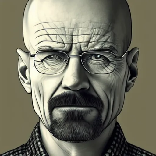 Image similar to a detailed portrait of walter white as a soy boy, art illustration, incredibly highly detailed and realistic, 8 k, sharp focus