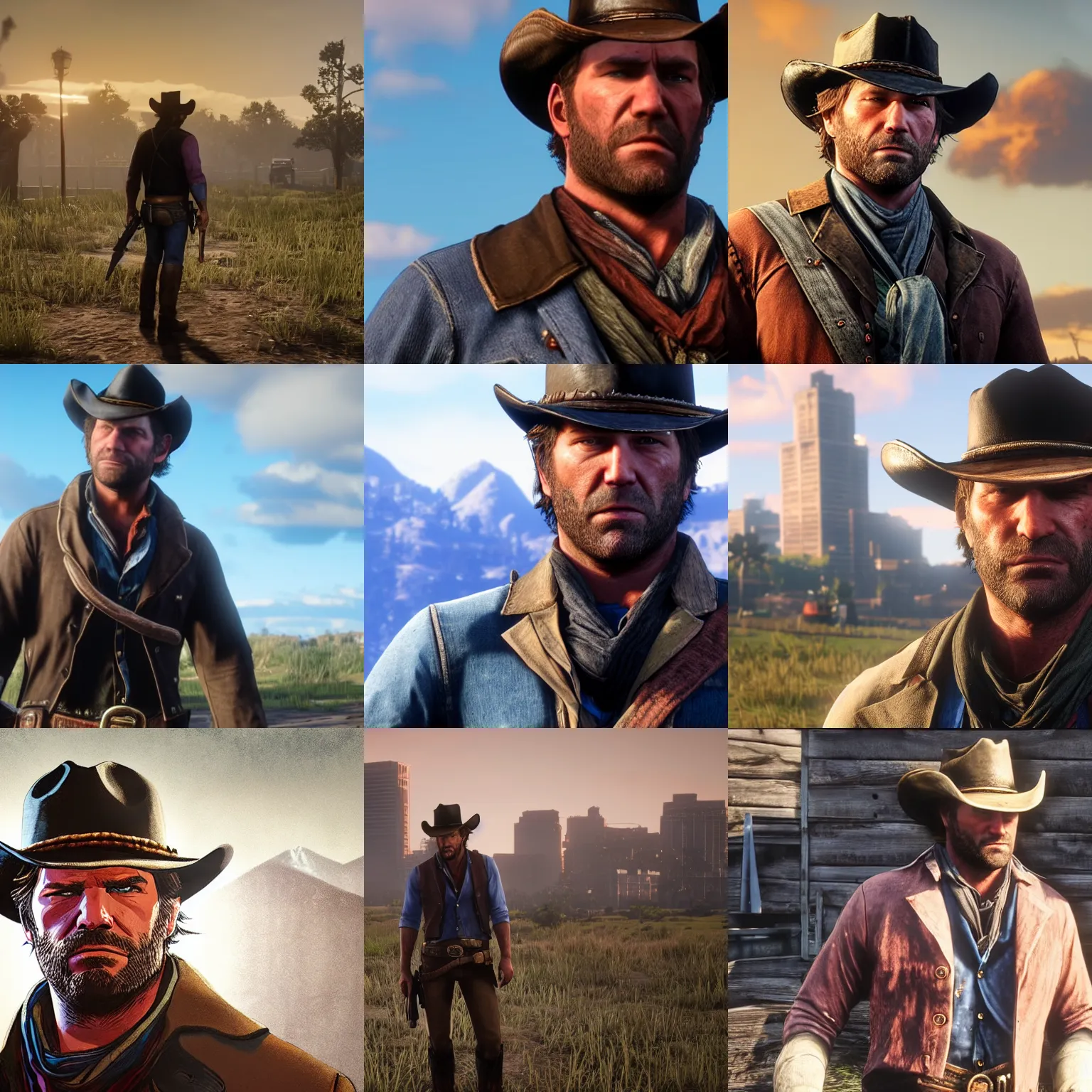 Prompt: Arthur Morgan from Red Dead Redemption 2 in Miami