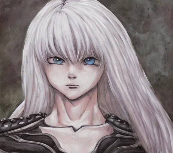 Prompt: Painting of griffith angel from berserk