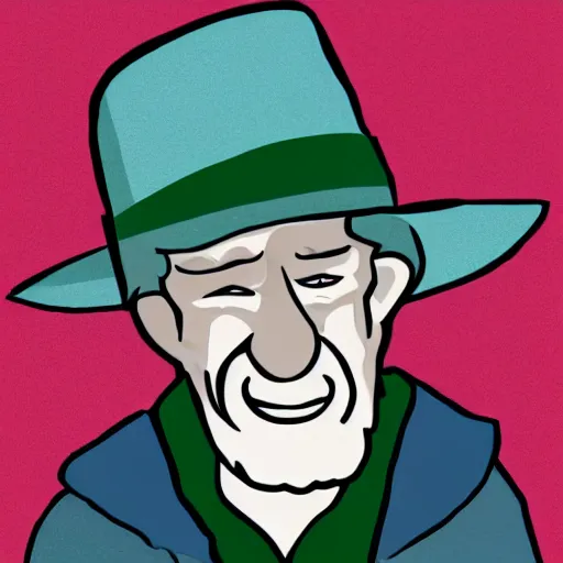 Image similar to portrait of ian mckellen in the style of homestar runner