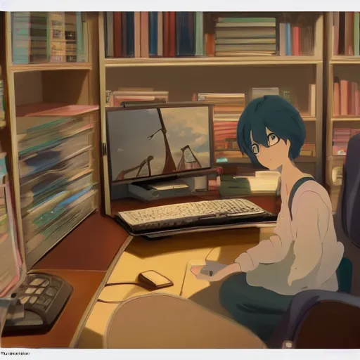 Prompt: !dream a cute computer, by Dice Tsutsumi, Makoto Shinkai, Studio Ghibli