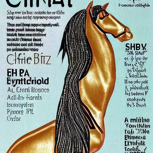 Image similar to a tiny horse made out of crystal in ancient egypt, cover of cosmopolitan magazine