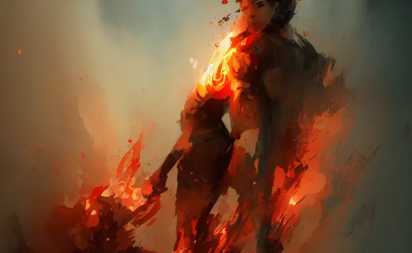 Prompt: a painting of fireblitz trending on artstation in the style of greg rutkowski, 3 d, watercolor, feminine, male, man