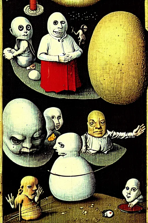 Prompt: hieronymus bosch humpty dumpty