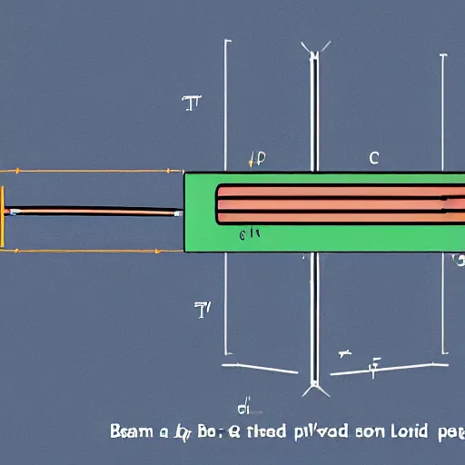 Image similar to a physics diagram of a beam supported on both ends with a load in the middle