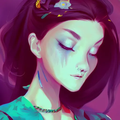 Image similar to pretty girl, digital art by loish, art station, twitter, beautiful art, loish