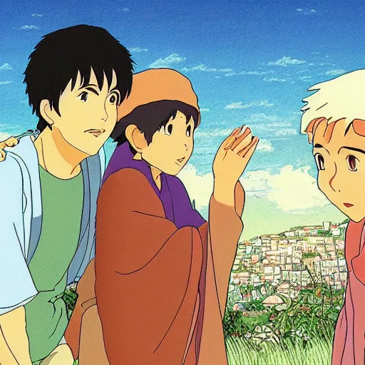 Prompt: parable of the prodigal son, studio ghibli