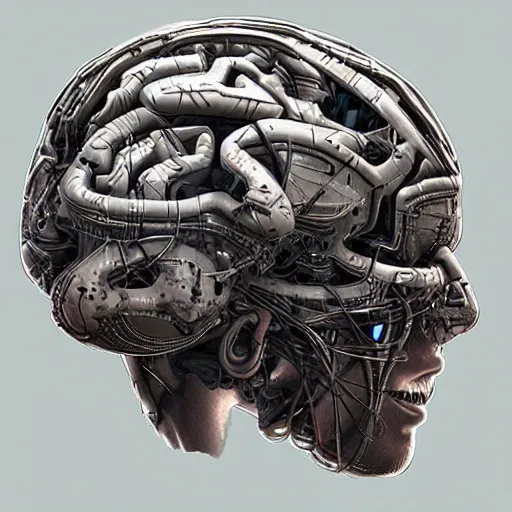 Prompt: “Concept art, cybernetic brain, artstation trending, highly detailed”