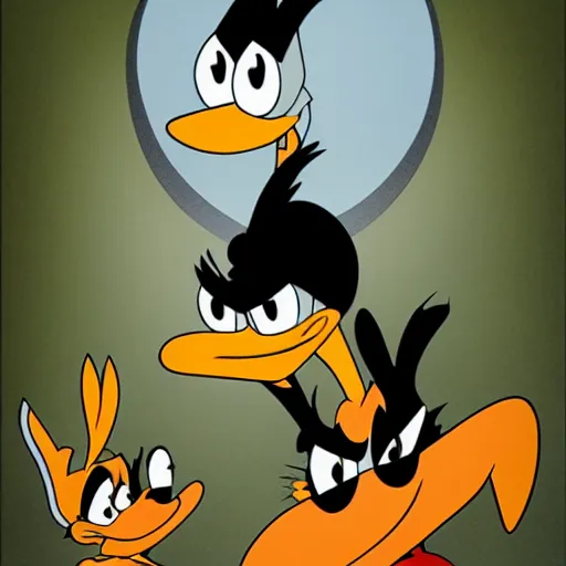 Prompt: Daffy duck and bugs bunny portrait by Greg Ratkowski-n6