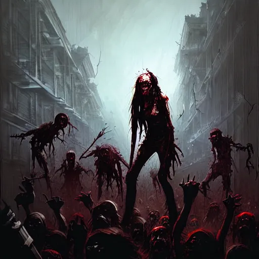 Image similar to zombie apocalypse by greg rutkowski, detailed