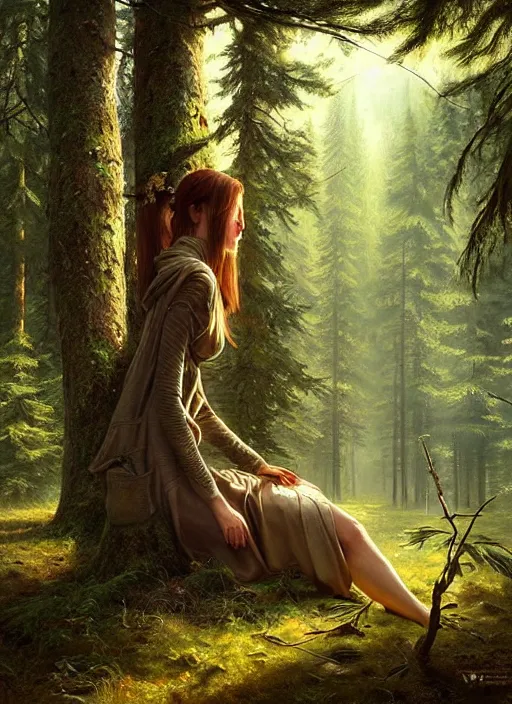 Prompt: a clock integrated in the forest environment, elegant, sharp focus, illustration, highly detailed, digital painting, concept art, matte, art by wlop and artgerm and ivan shishkin and andrey shishkin, masterpiece