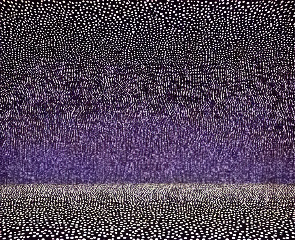 Image similar to dream waves on the starfields by ben wanat and yayoi kusama