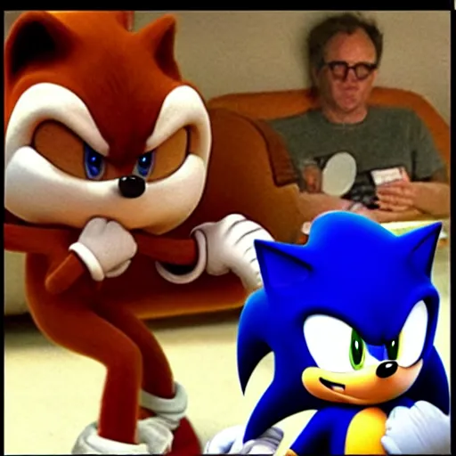 Prompt: Danny DeVito as Sonic the Hedgehog