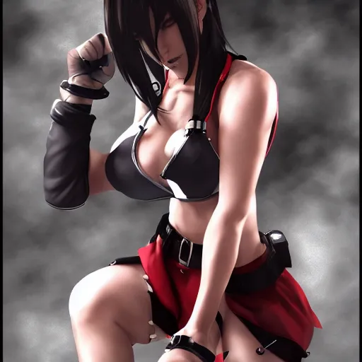 Image similar to high quality art of tifa lockhart with blindfold, trending on artstation