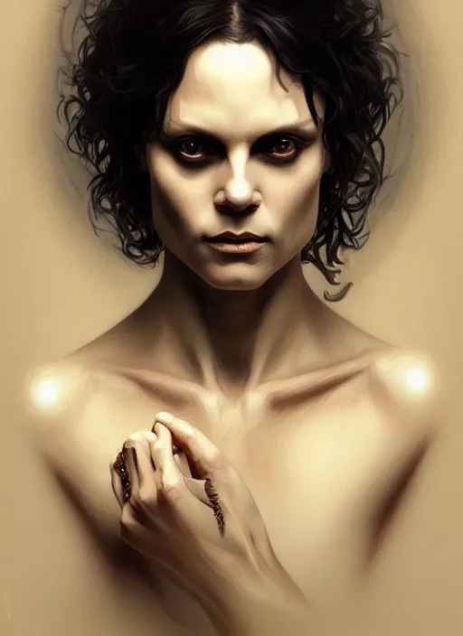 Image similar to ville valo, portrait, intricate, elegant, highly detailed, digital painting, artstation, concept art, wallpaper, smooth, sharp focus, illustration, art by artgerm and greg rutkowski and alphonse mucha