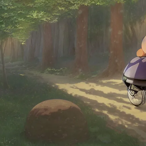 Image similar to A Toad riding beetle by Dice Tsutsumi, Makoto Shinkai, Studio Ghibli