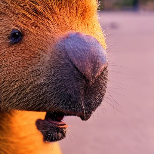 Prompt: capybara chews on a nvidia gpu, eats an rtx 1 0 8 0 graphic card, wildlife photography, kodak gold 2 0 0, depth of field, f / 2 2, neon lamp, volumetric lighting, award - winning photo