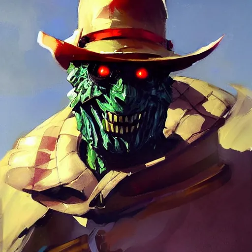 Image similar to greg manchess portrait painting of partially armored freddy krueger as overwatch character, medium shot, asymmetrical, profile picture, organic painting, sunny day, matte painting, bold shapes, hard edges, street art, trending on artstation, by huang guangjian and gil elvgren and sachin teng