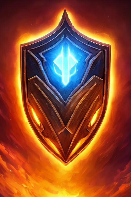 Image similar to shield fantasy epic legends game icon stylized digital illustration radiating a glowing aura global illumination ray tracing hdr fanart arstation by ian pesty and katarzyna da „ bek - chmiel