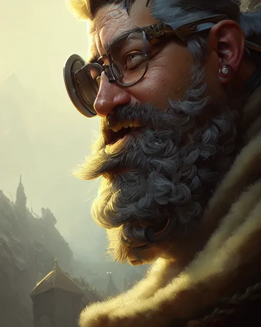 Image similar to torbjorn from overwatch, character portrait, portrait, close up, concept art, intricate details, highly detailed by greg rutkowski, michael whelan and gustave dore