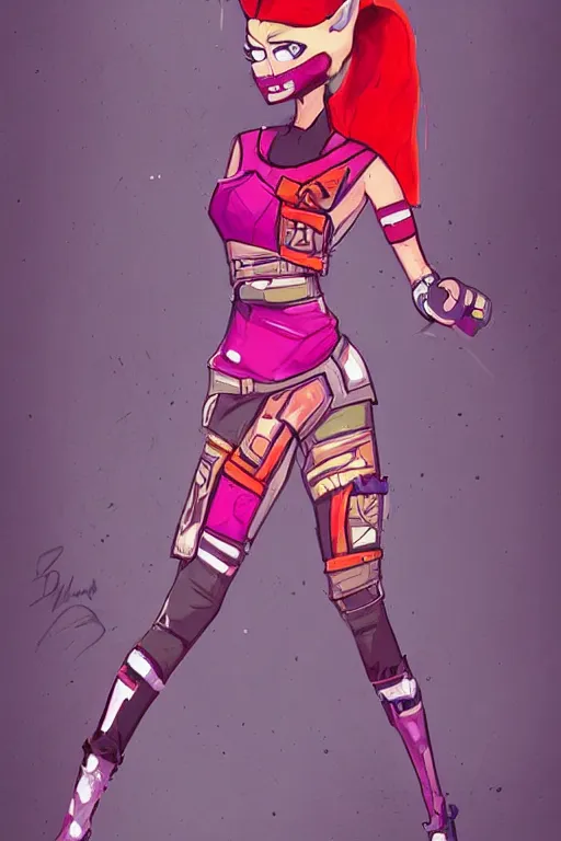 Prompt: an ultradetailed concept art of a fashionable brawler in the style of ninjala, conrad roset, fiona staples