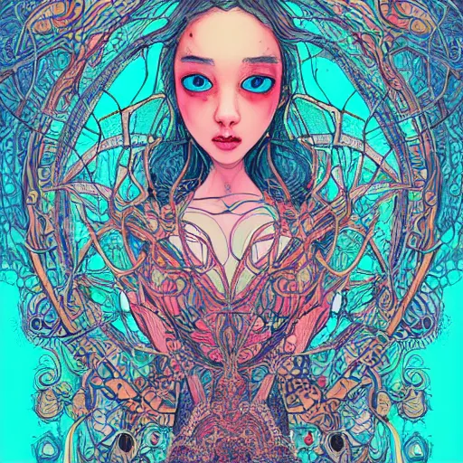 Image similar to the face of an incredibly beautiful, graceful, elegant, and sophisticated young ethnic woman dressed as a bulb of garlic, an ultrafine detailed illustration by james jean, intricate linework, bright colors, final fantasy, behance contest winner, vanitas, angular, altermodern, unreal engine 5 highly rendered, global illumination, radiant light, detailed and intricate environment