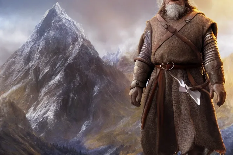 Image similar to morgan freeman starring as gimli in lord of the rings, full body, still from a pixar movie, high quality 3 d render, movie, pixar, renderman, 4 k, artstation