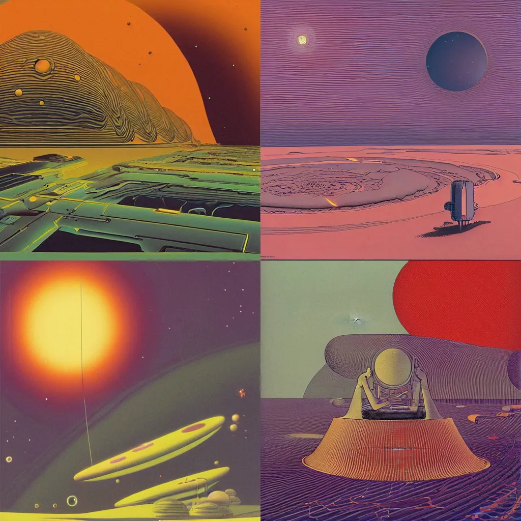 Prompt: quantum physics by moebius, by dan mcpharlin,