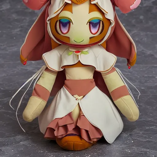 Prompt: cute fumo plush of the goddess of the planet mars, extraterrestrial deity