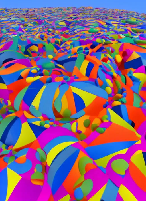 Prompt: : hyperbolic abstract colorful art installation zbrush vr dalle2