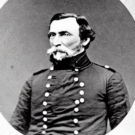 Image similar to A 1858 photo of General Pitzer a union general oddly shows him eating a burrito