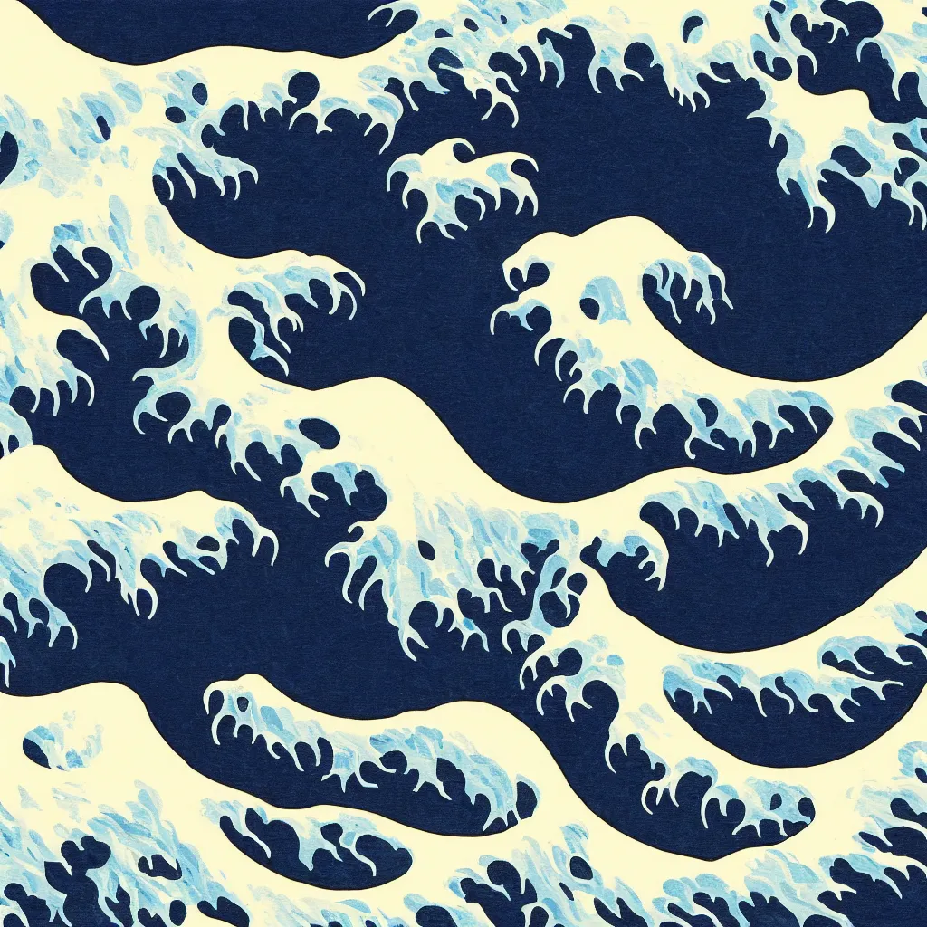 Image similar to great wave off kanagawa, digital art,