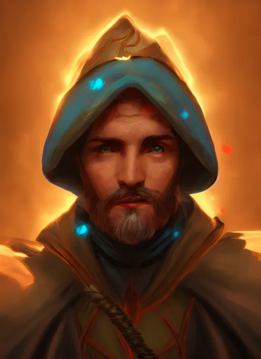 Prompt: A fantasy comic book style portrait painting of a mage, unreal 5, DAZ, hyperrealistic, octane render, RPG portrait, dynamic lighting