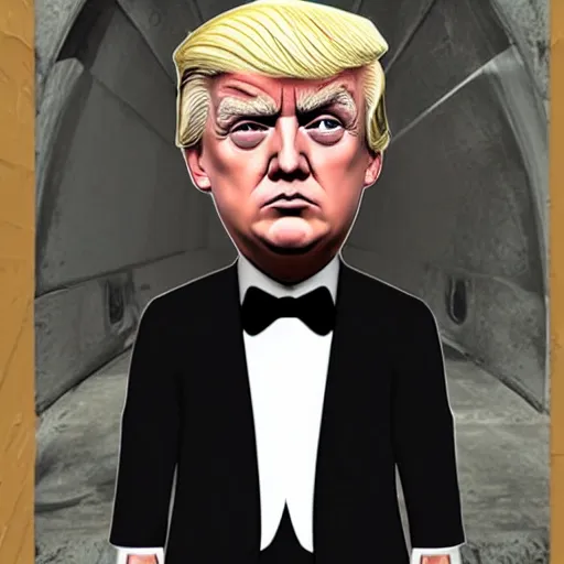 Prompt: draco malfoy with donald trump face