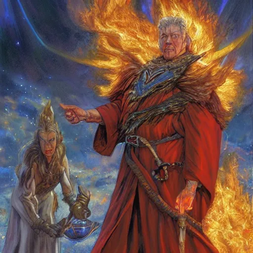 Image similar to wizard fox casting a fire ball spell, digital art, illustrated by donato giancola!!