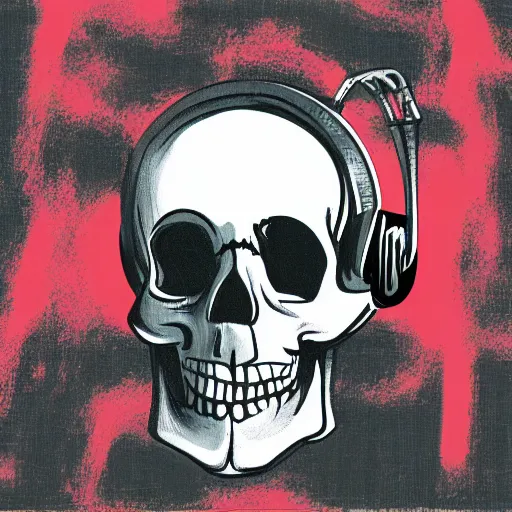 Image similar to a skull on the dj decks