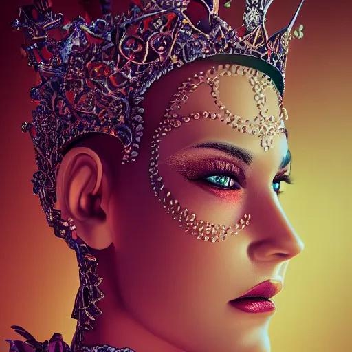 Image similar to queen of beauty, 4 k, intricate, jaw dropping, gorgeous, surreal, octane render