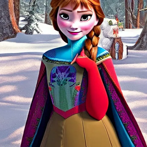 Prompt: anna from disney frozen wants a drink